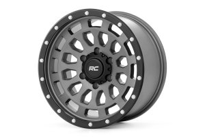 Toyota Pickup Wheel - Rough Country - 87 Series, Simulated Beadlock - Gray/Black - '86-'95